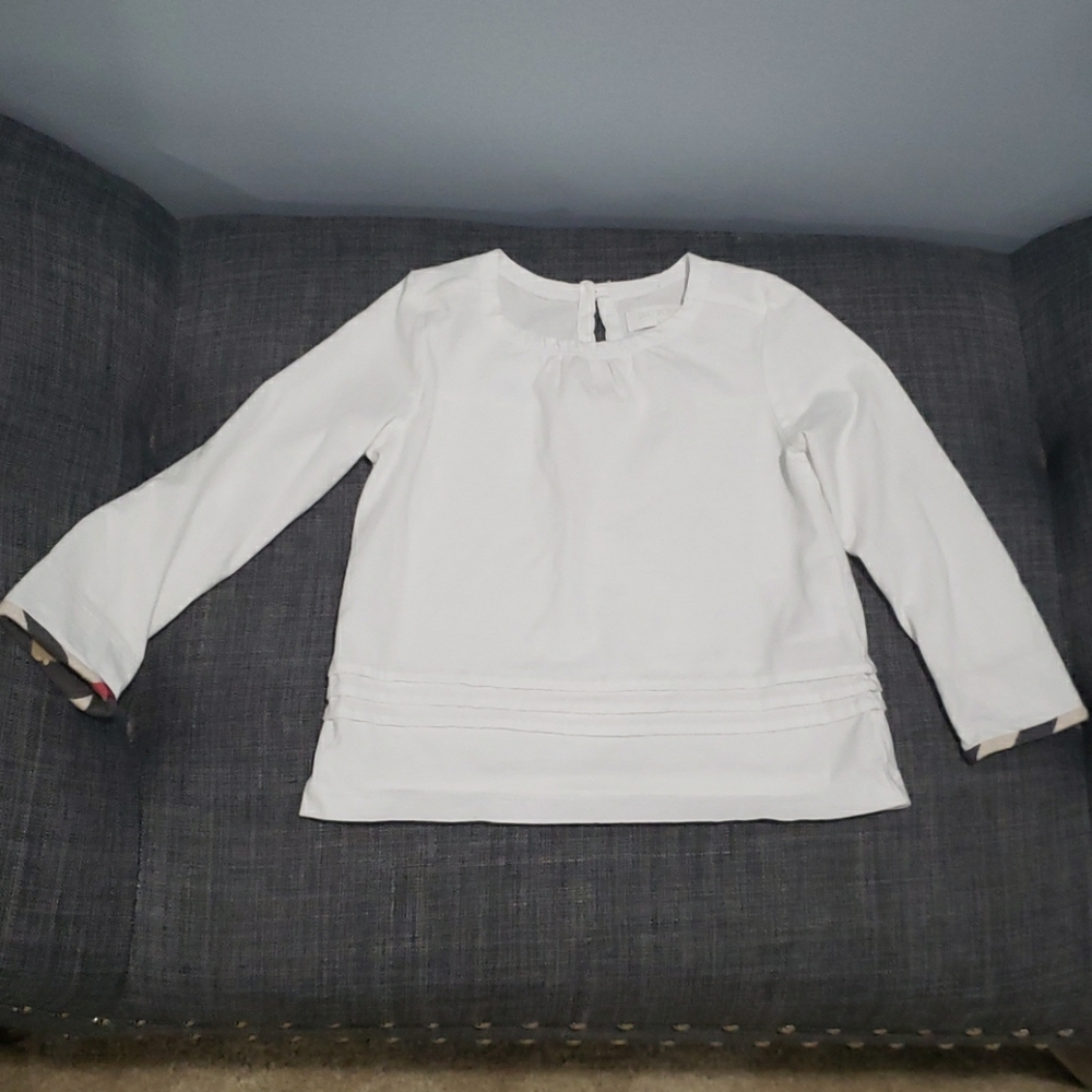 Infant Burberry white long sleeve